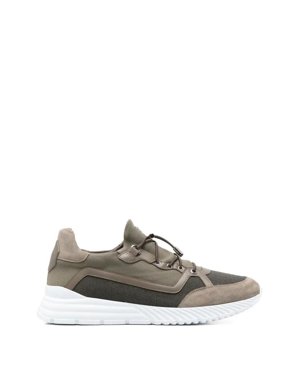 Stefano Ricci Gray Suede-Panelled Drawstring-Fastening Sneakers for men