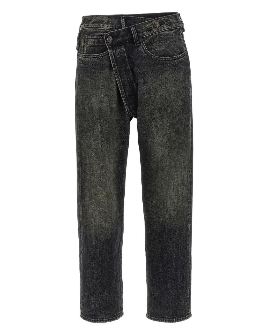 R13 Gray Crossover Five-Pocket Jeans
