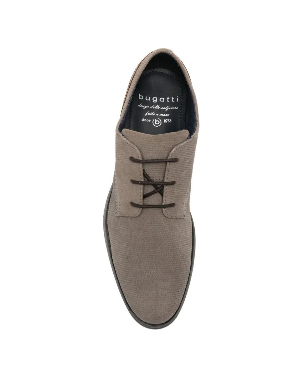 Bugatti Gray Licio Contrast-Heel Derby Shoes for men