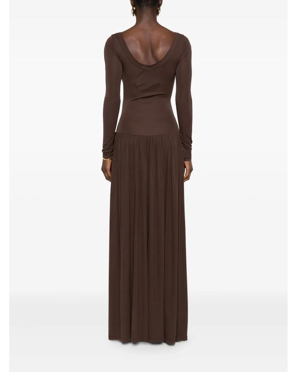 AYA MUSE Brown Long-Sleeved Dress