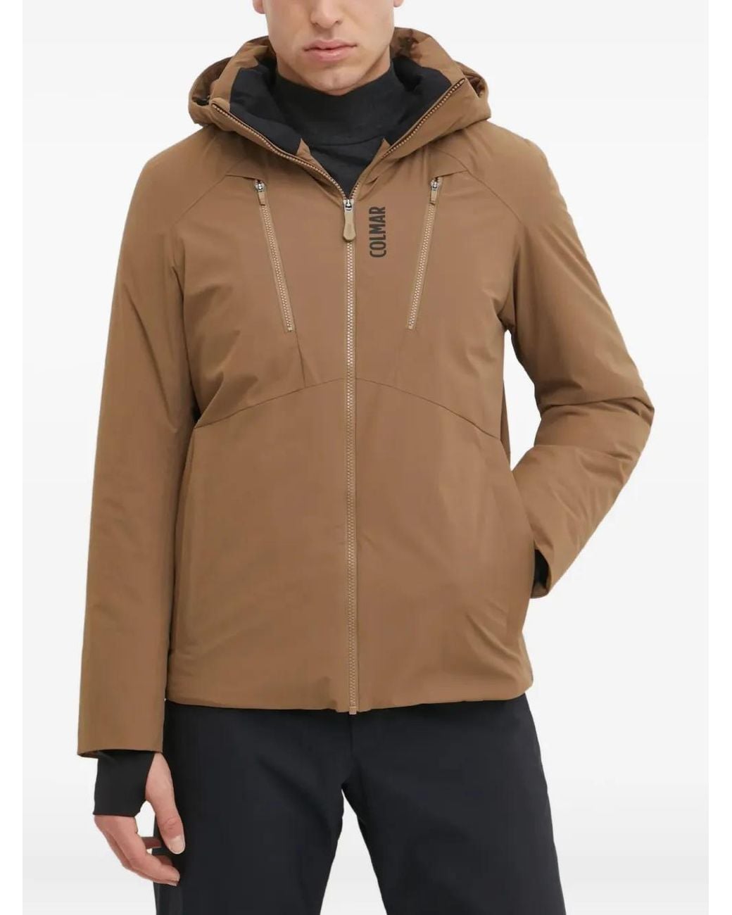 Colmar Brown Zip Hooded Ski Jacket for men