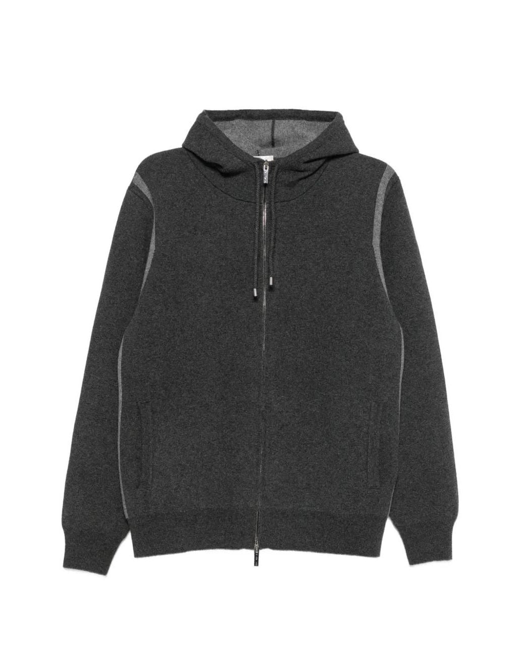 Panicale Black Hoodie Zippé À Lien De Resserrage for men