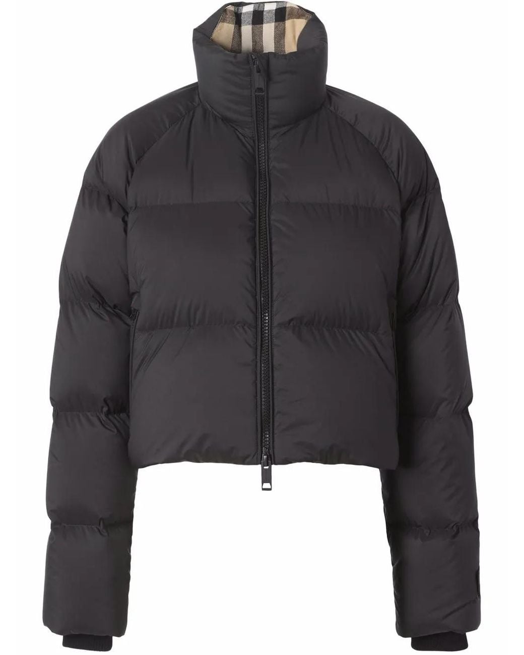 Burberry Black Alsham Cropped Logo Puffer Jacket