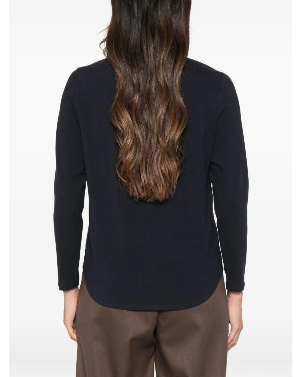 Whyci Blue Panelled Long-Sleeve Shirt