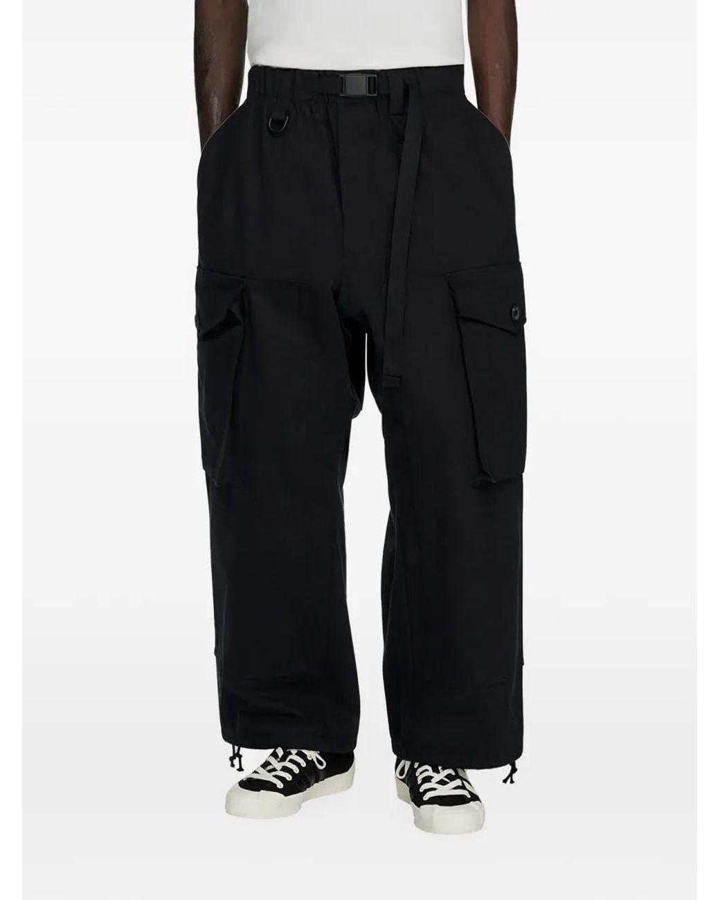 Y-3 Black X Adidas Belted Twill Cargo Pants for men