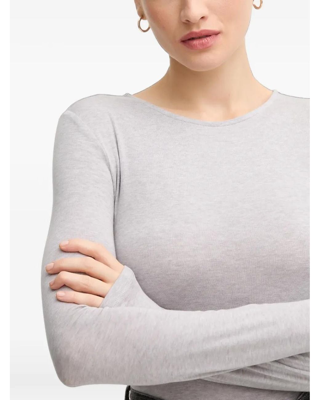 Mos Mosh Gray Long-Sleeve Round-Neck T-Shirt