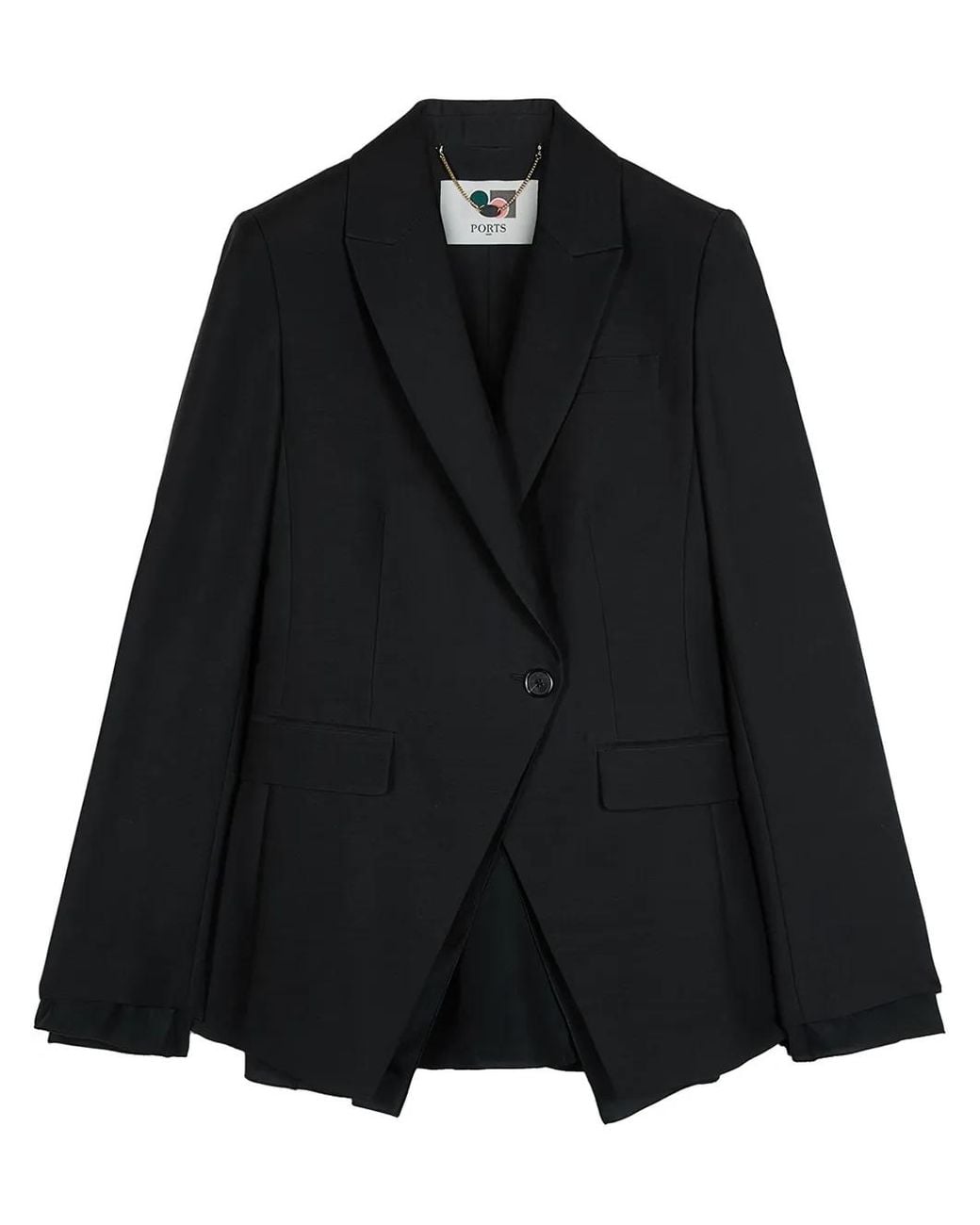 Ports 1961 Black Off-Centre Fastening Blazer