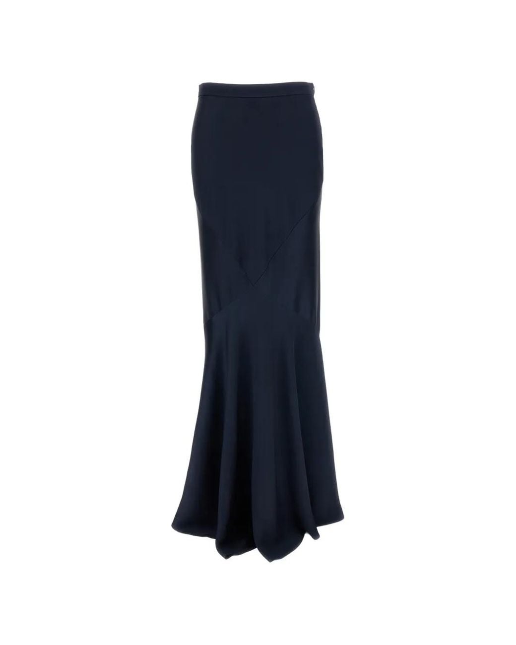 Max Mara Blue Flared Pleated Skirt