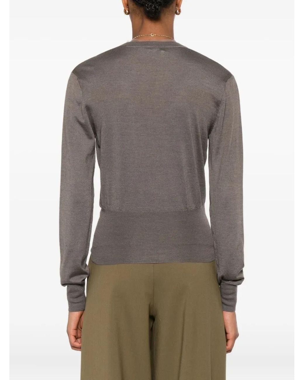 Fendi Gray V-Neck T-Shirt