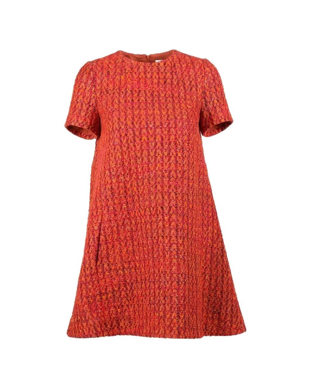Valentino Garavani Short-Sleeved Textured Mini Dress