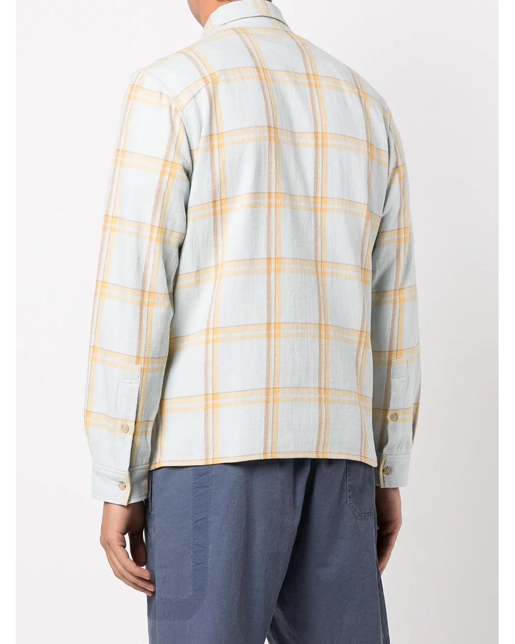 John Elliott Blue Sly Check-Print Shirt for men