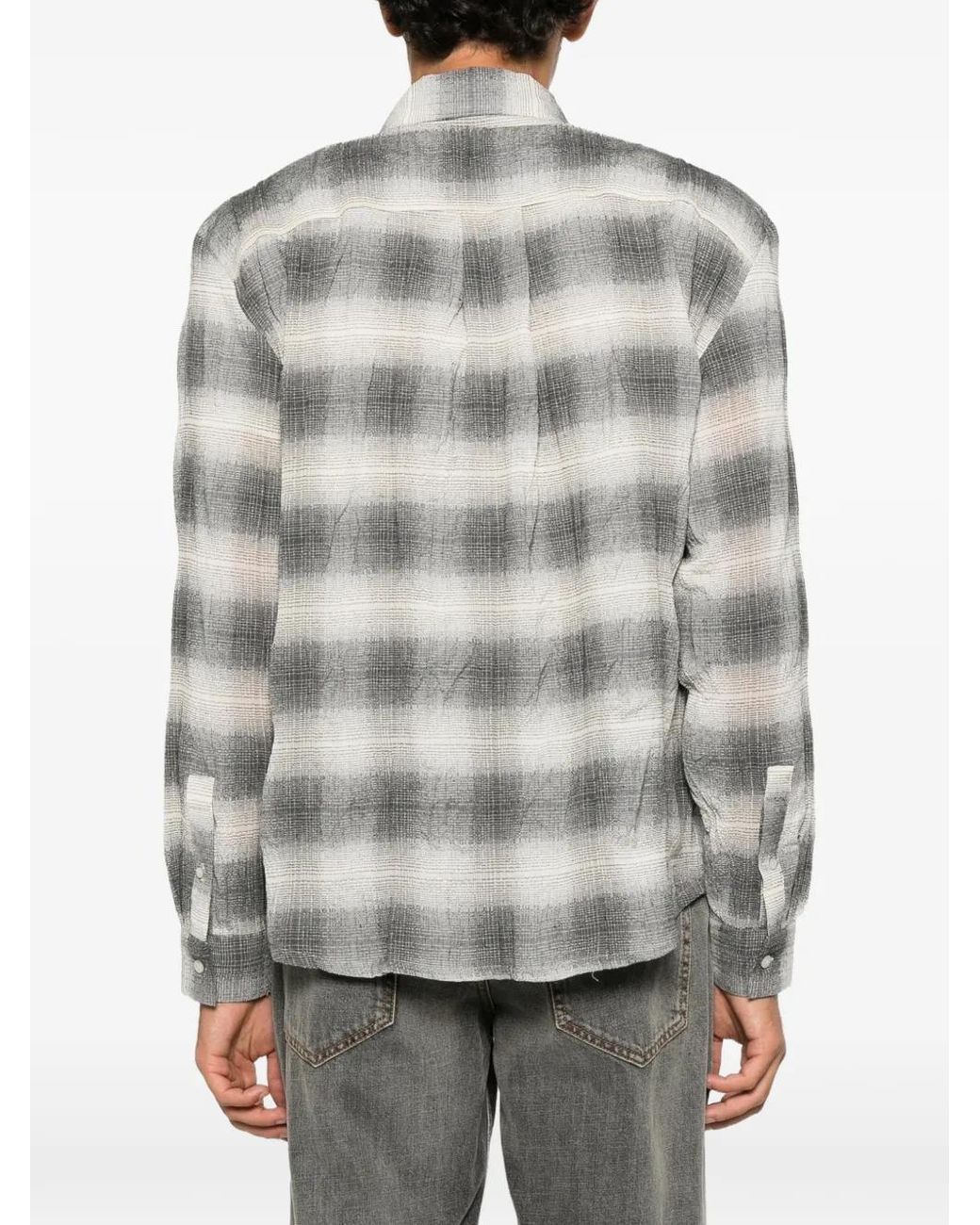 Won Hundred Gray Pete Check Shirt for men