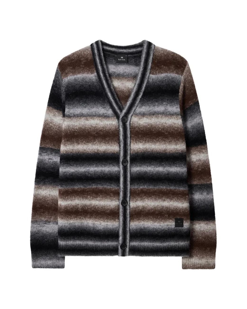 Paul Smith Black Cardigan Rayé À Col V for men