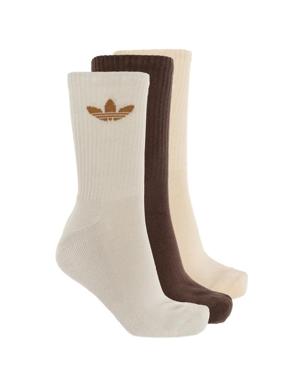Adidas White Trefoil Cushion Crew Socks (Set Of Six) for men