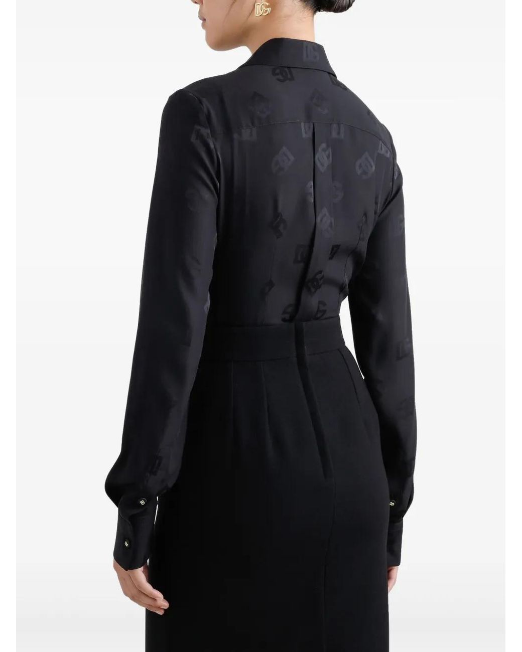 Dolce & Gabbana Black Logo Jacquard Shirt