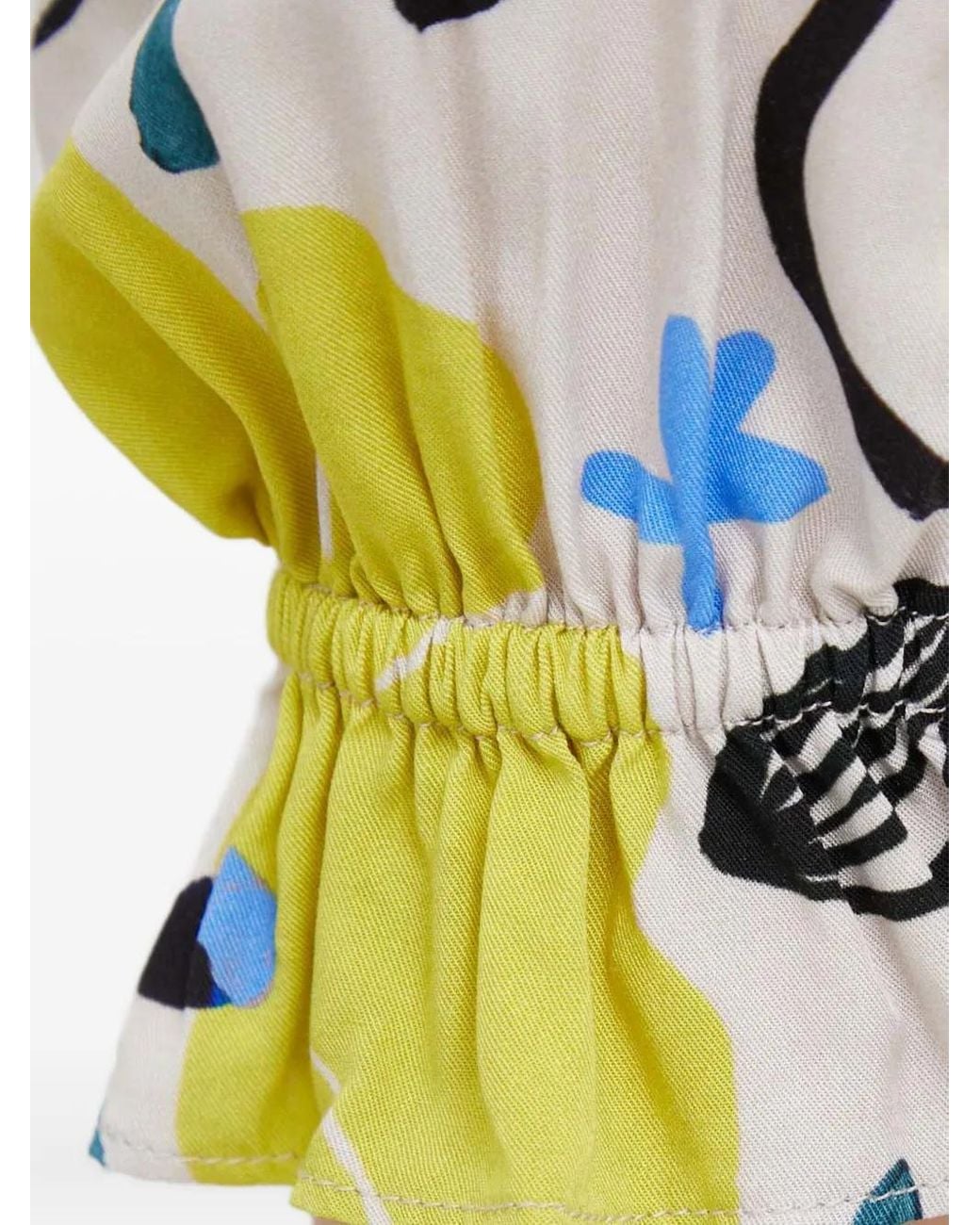 Paul Smith Blue Square-Neck Floral Midi Dress