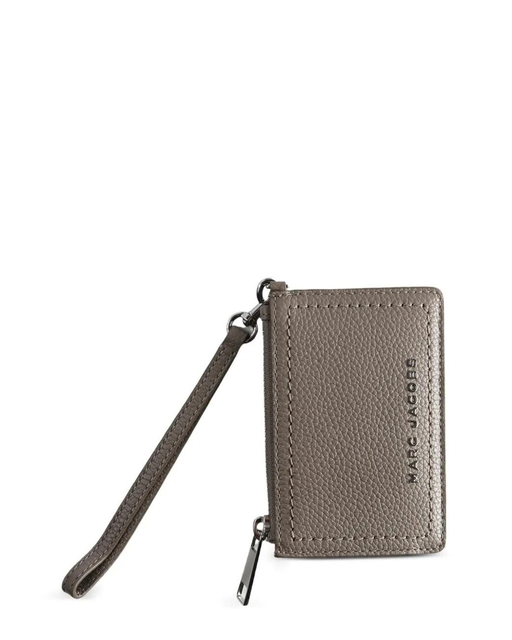 Marc Jacobs Gray Porte-Cartes En Cuir À Logo