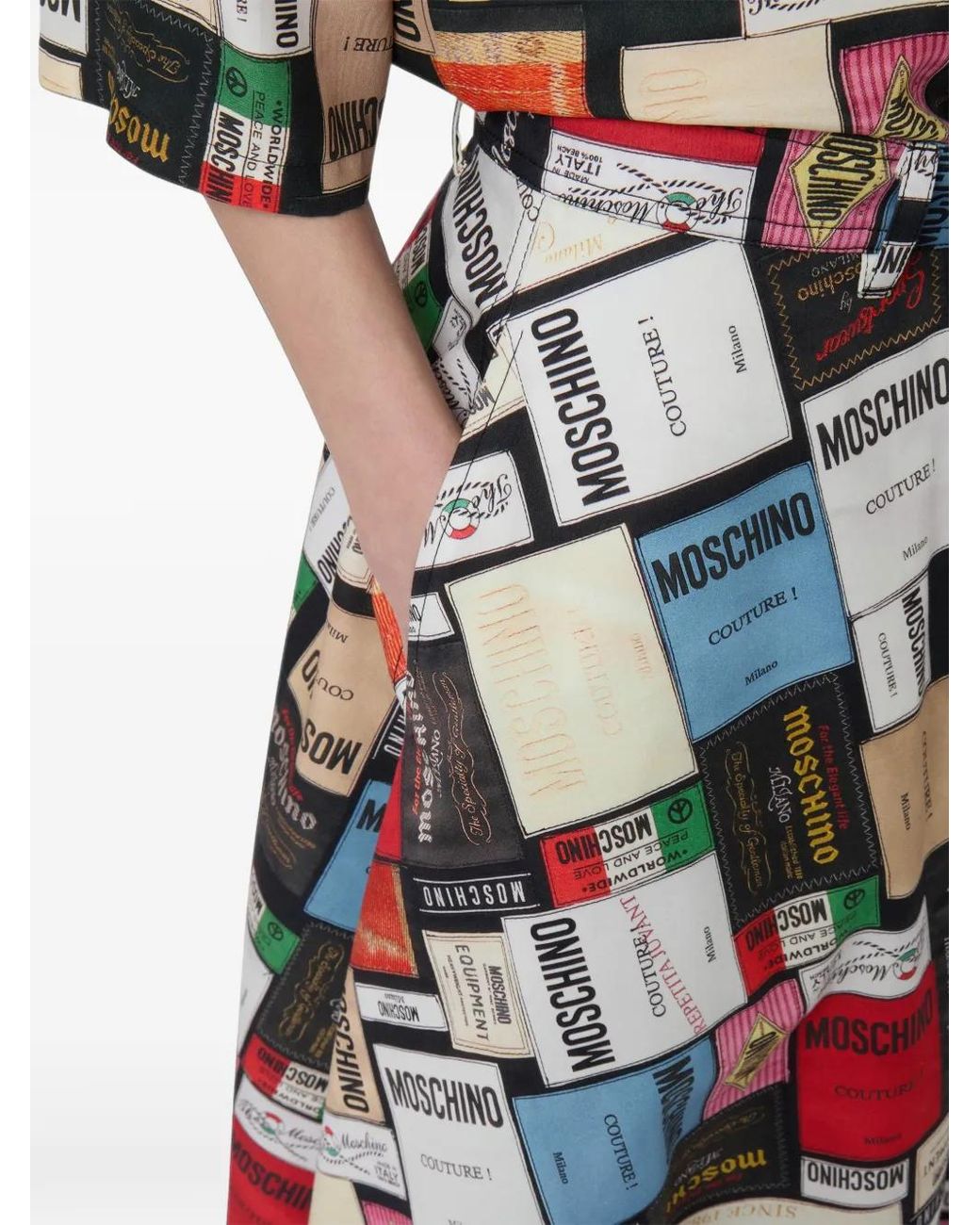 Moschino Midi-Rok Met Logoprint in het White