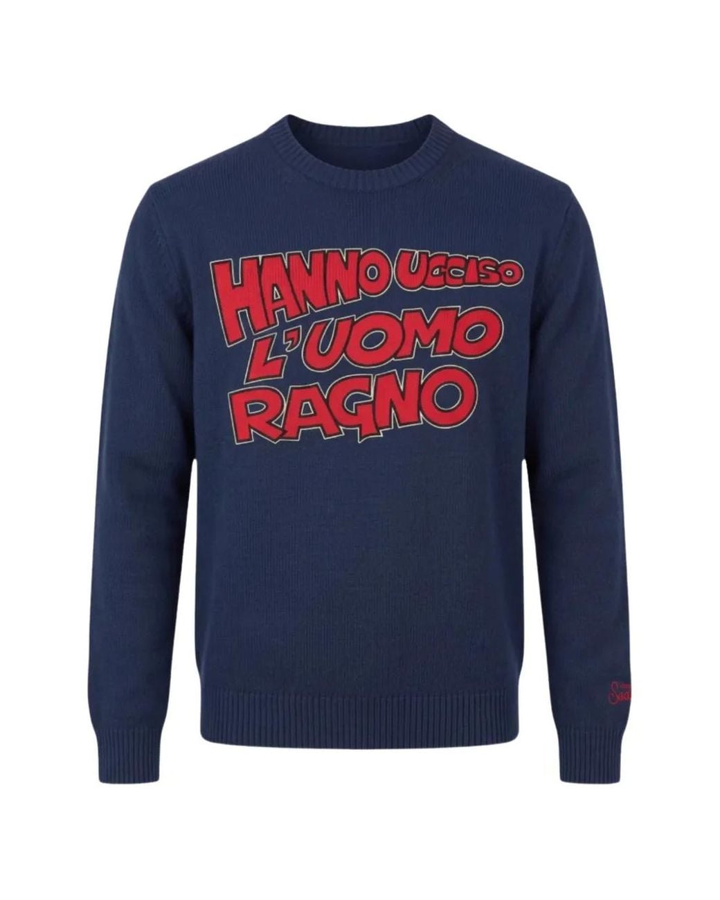 Mc2 Saint Barth Blue Heron Embroidered Sweater for men