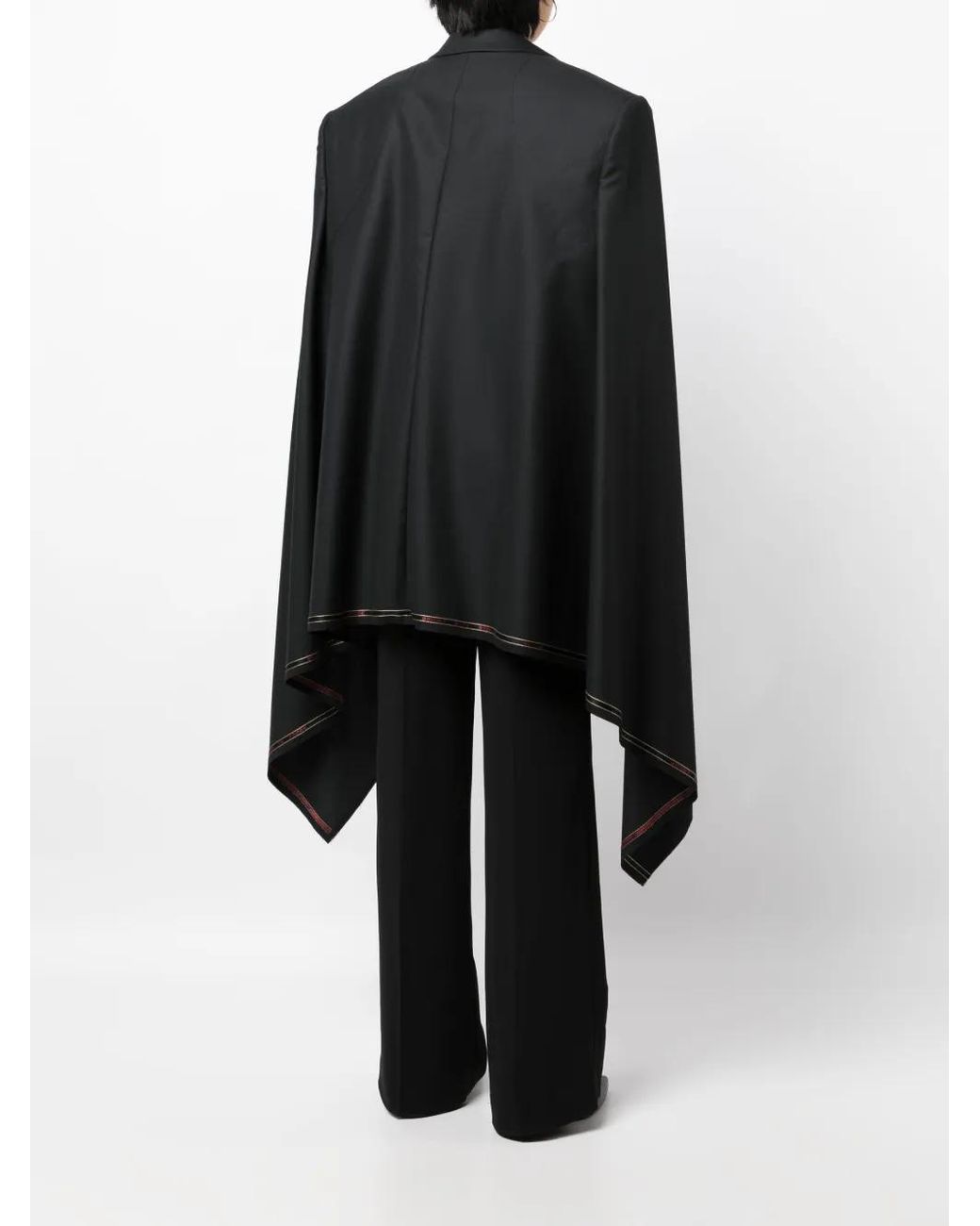 Junya Watanabe Black Belted Wool Cape Blazer