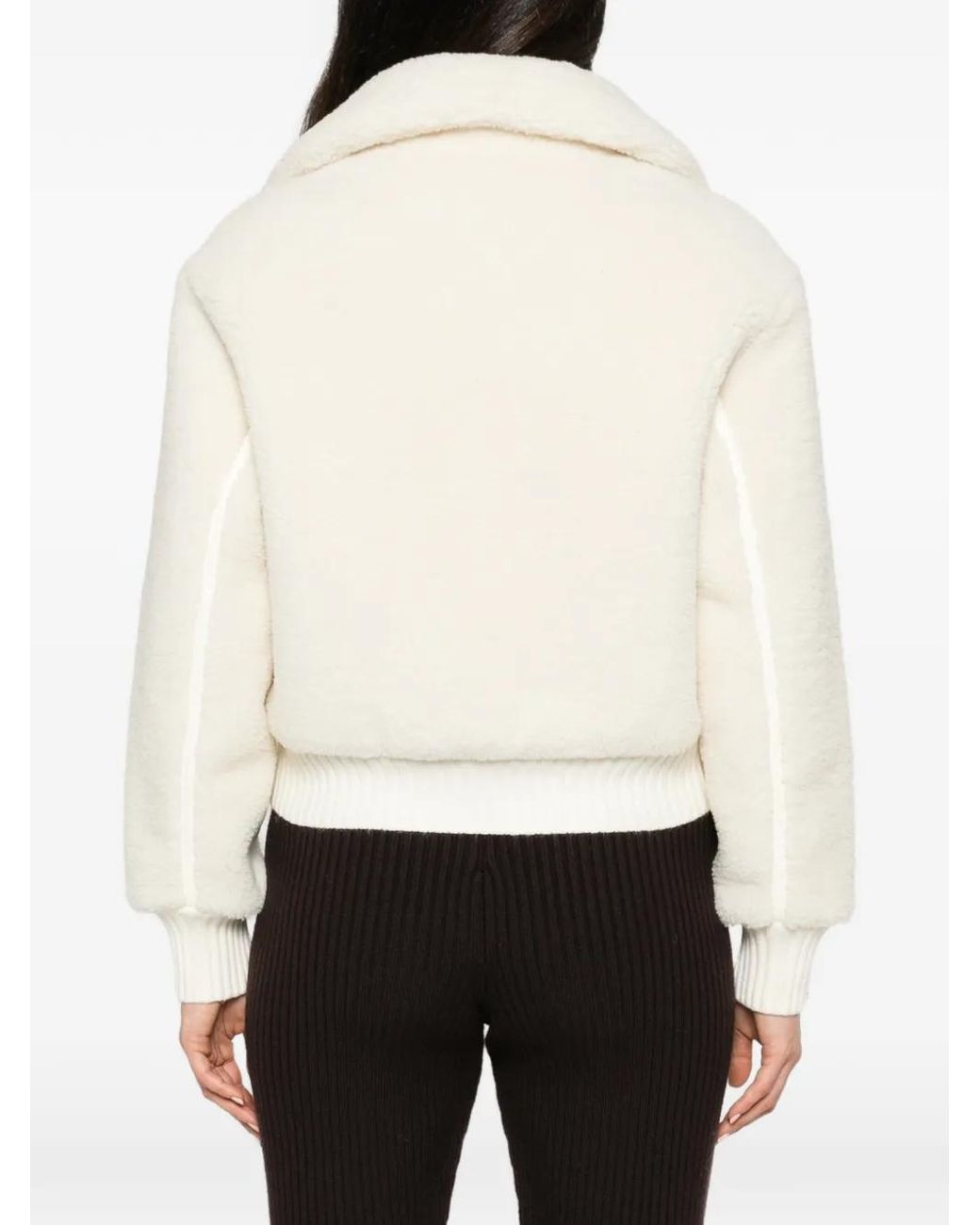 Fusalp White Mesly Shearling-Texture Zip-Up Jacket