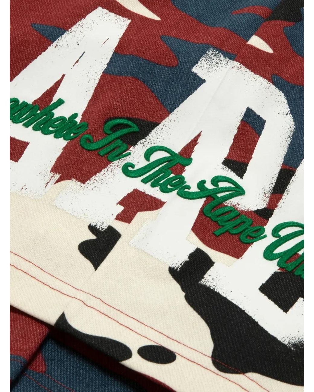 Aape By A Bathing Ape Red Camouflage-Print Shorts for men