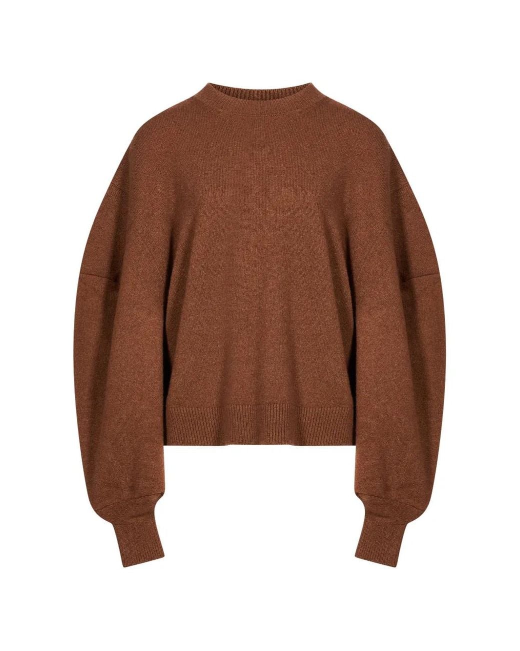 Uma Wang Brown Dropped-Shoulder Balloon-Sleeve Sweater