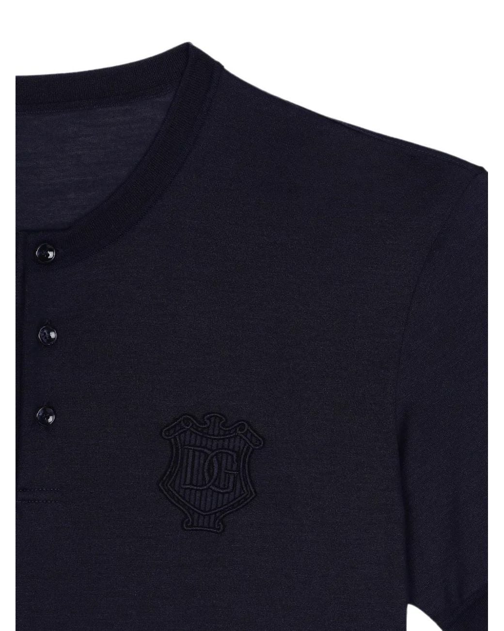 Dolce & Gabbana Black Heraldic Dg Logo-Embroidered T-Shirt for men