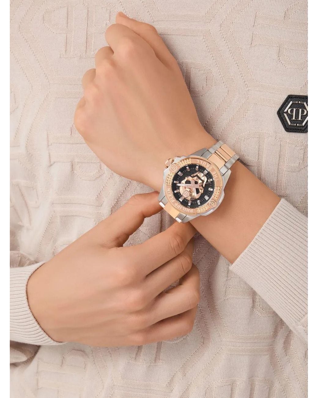 Philipp Plein White Montre The $Kull 44 Mm for men