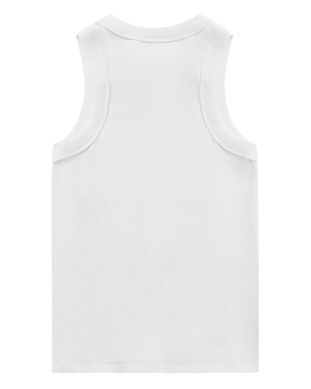 Area White Crystal-Embellished Ribbed Tank Top