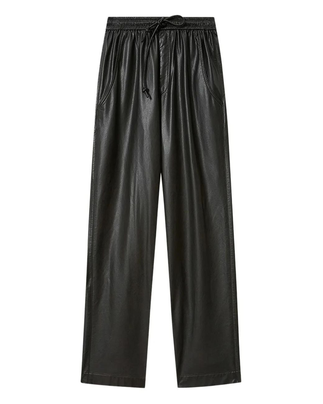 Isabel Marant Gray Nereane Faux Leather Trousers