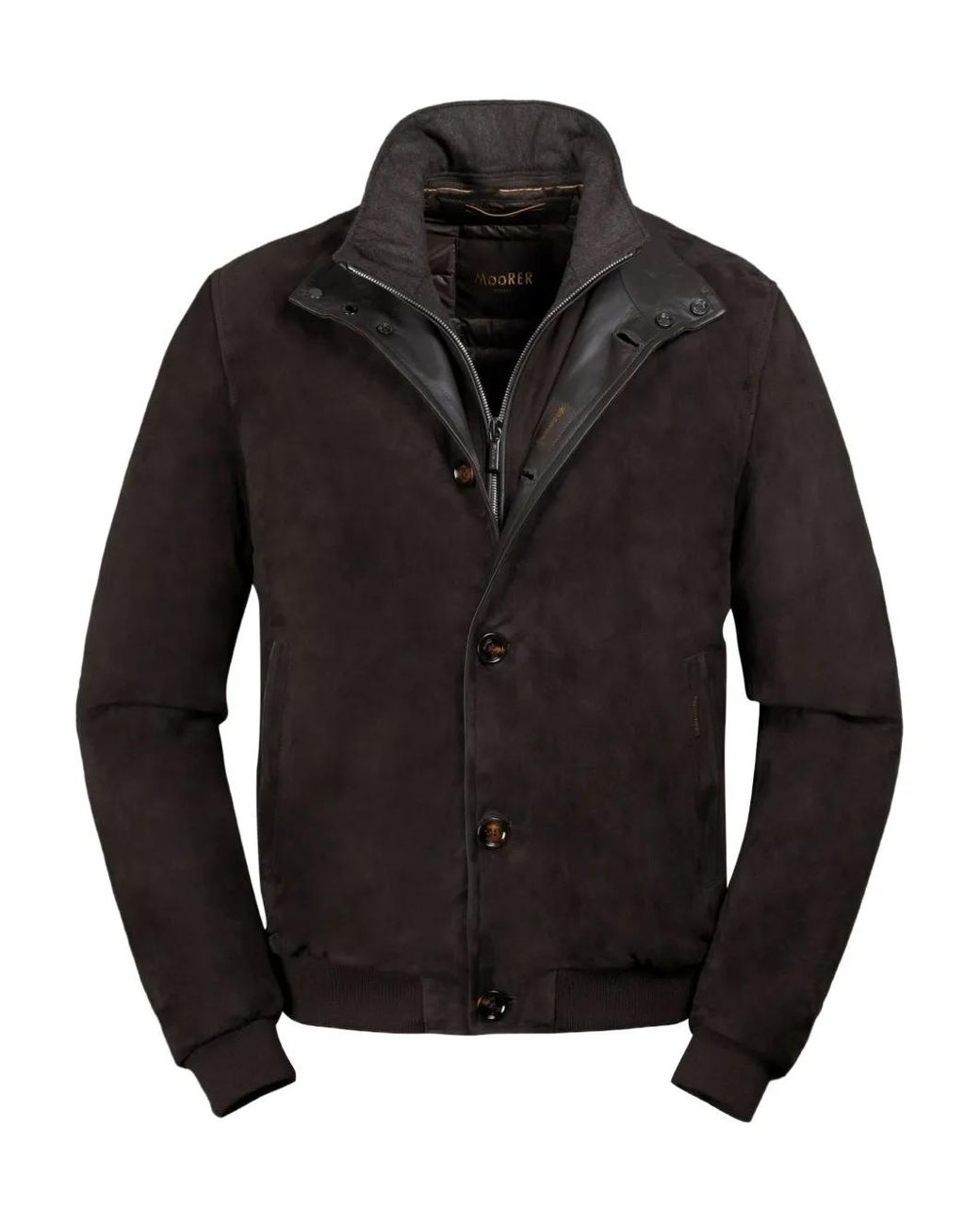 Moorer Black Veste Janos En Cuir for men