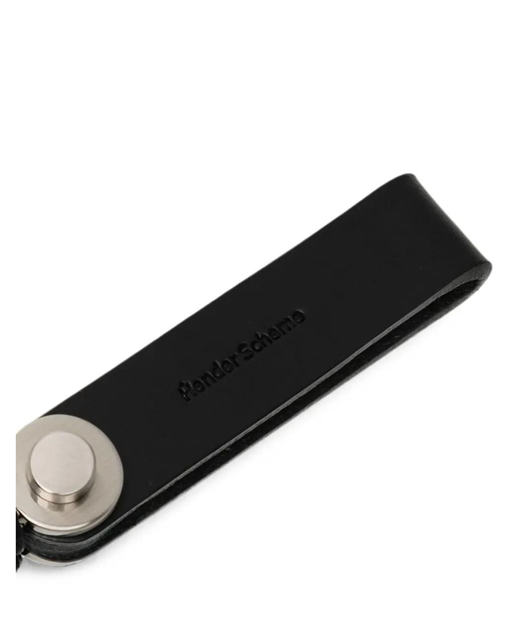 Hender Scheme White Logo-Debossed Leather Key Ring for men