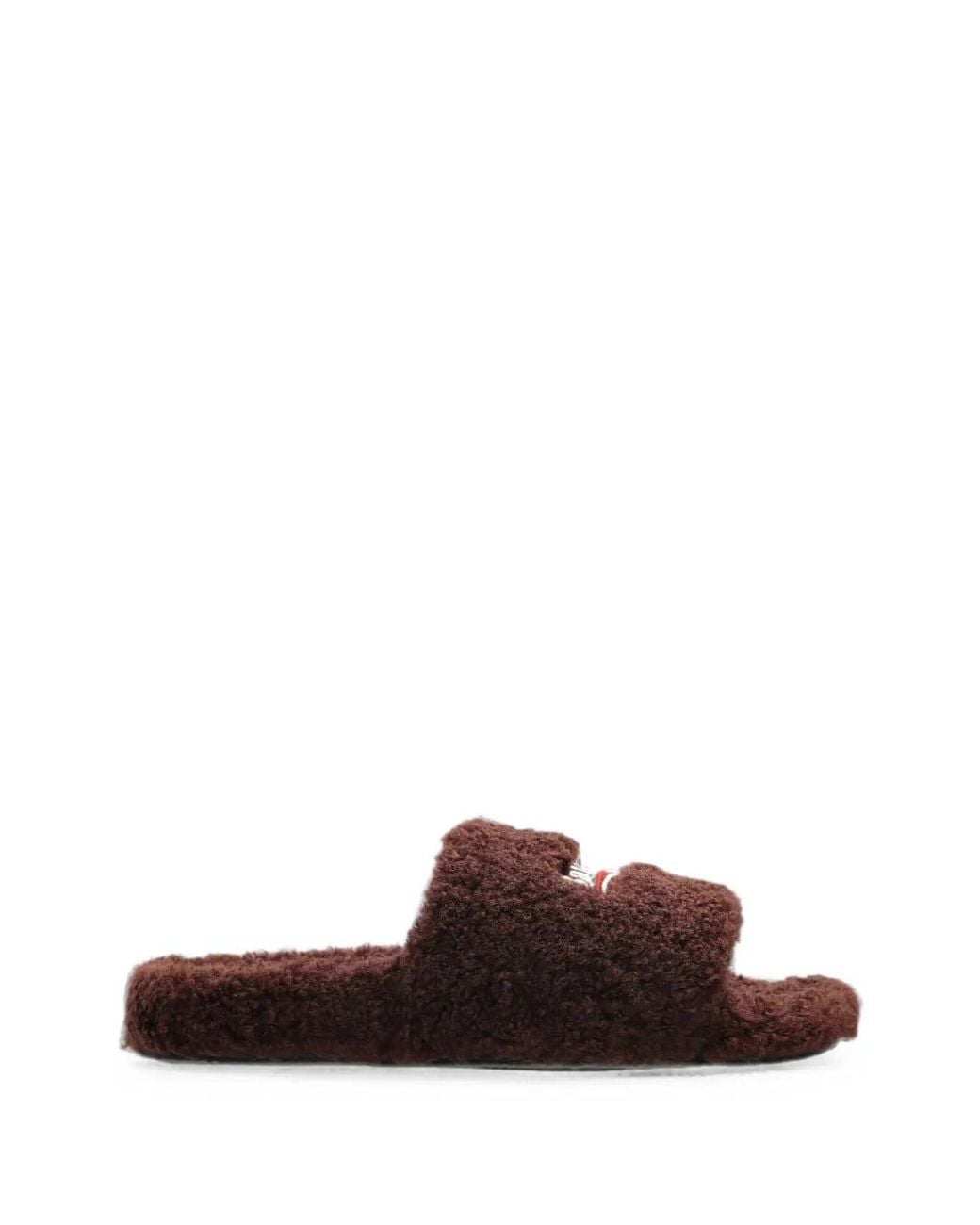 Balenciaga Brown Furry Open Mules for men