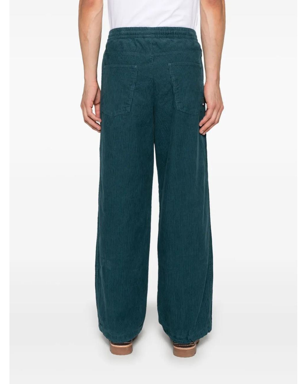 Adidas Blue Corduroy Drawstring Trousers for men