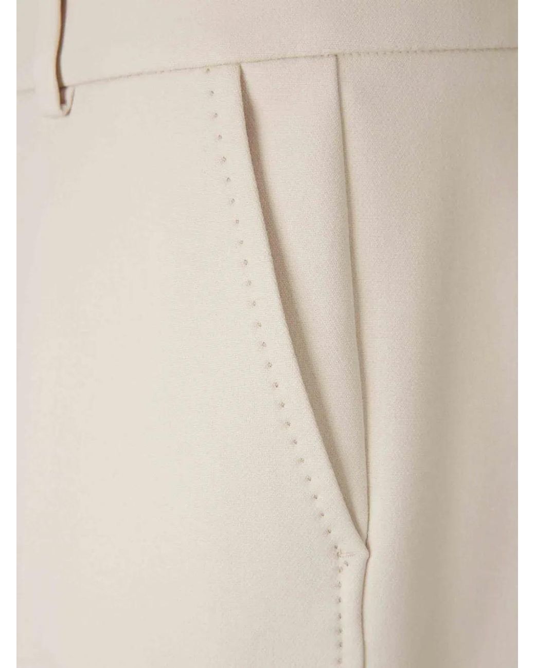 Peserico Natural Pantalon Droit À Plis Marqués