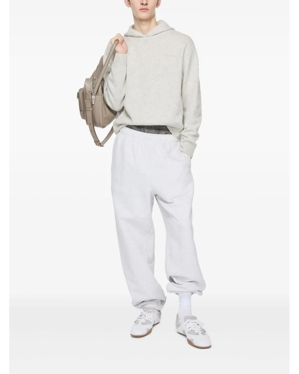 Acne White Jersey Hoodie for men