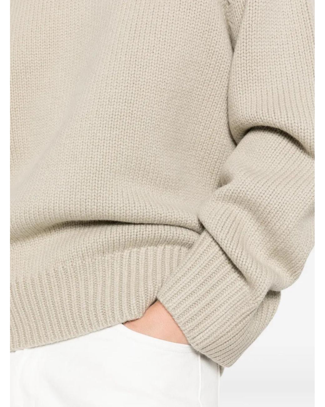 Totême Natural Ribbed Roll-Neck Sweater