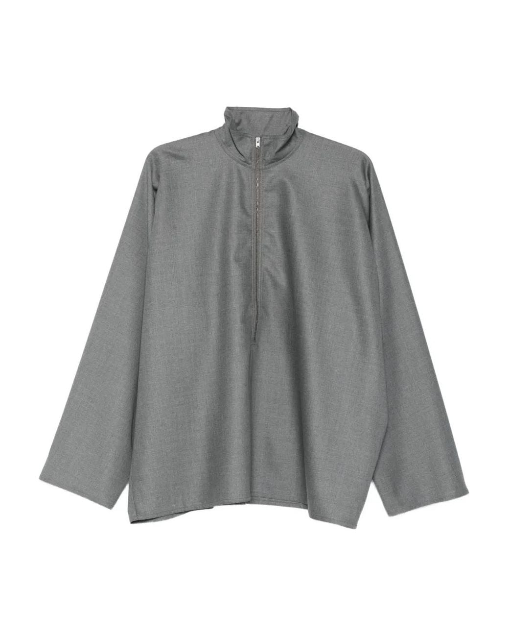 Sofie D'Hoore Gray Half-Zip Blouse