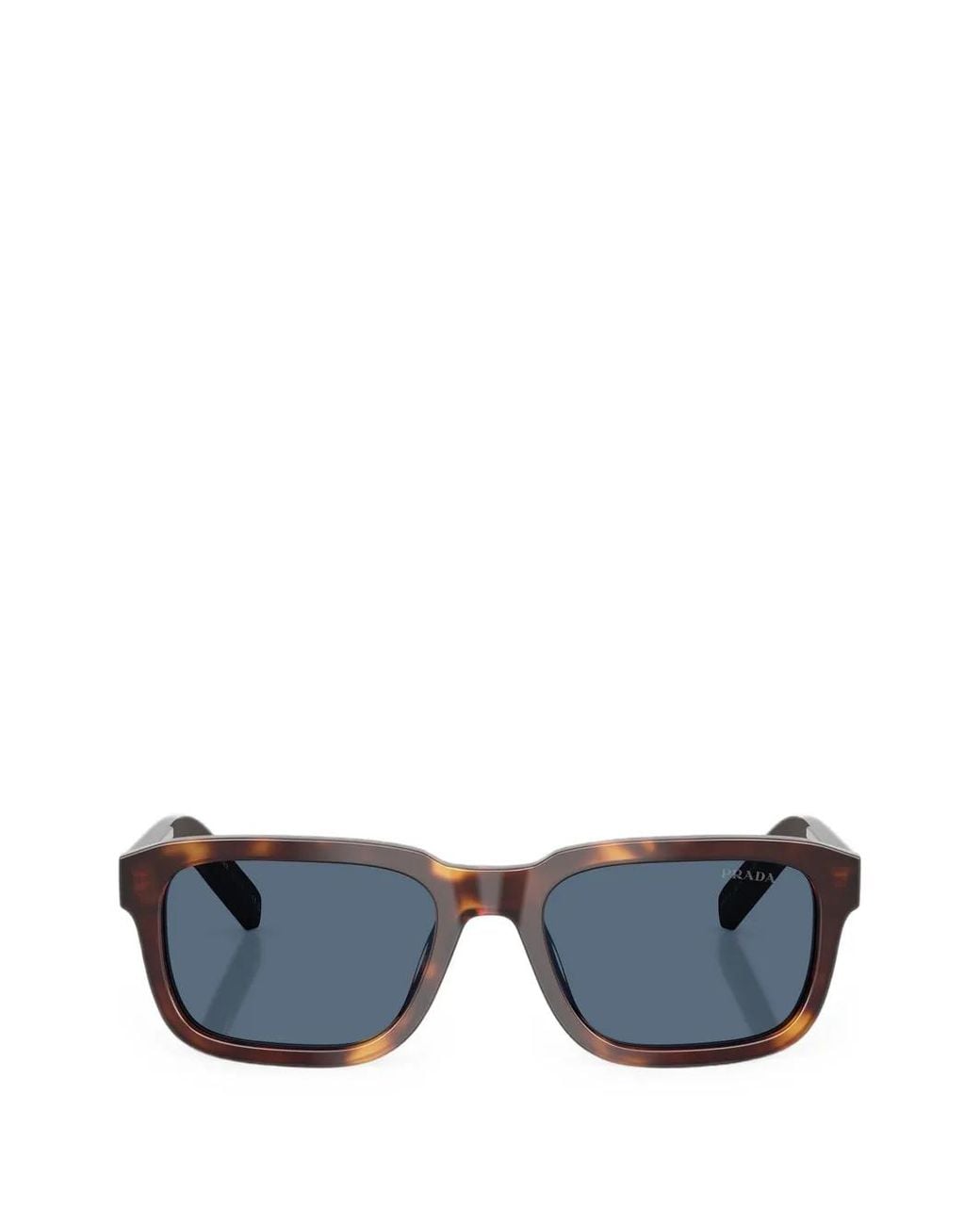 Prada Blue Tortoise-Shell Rectangle-Frame Sunglasses for men