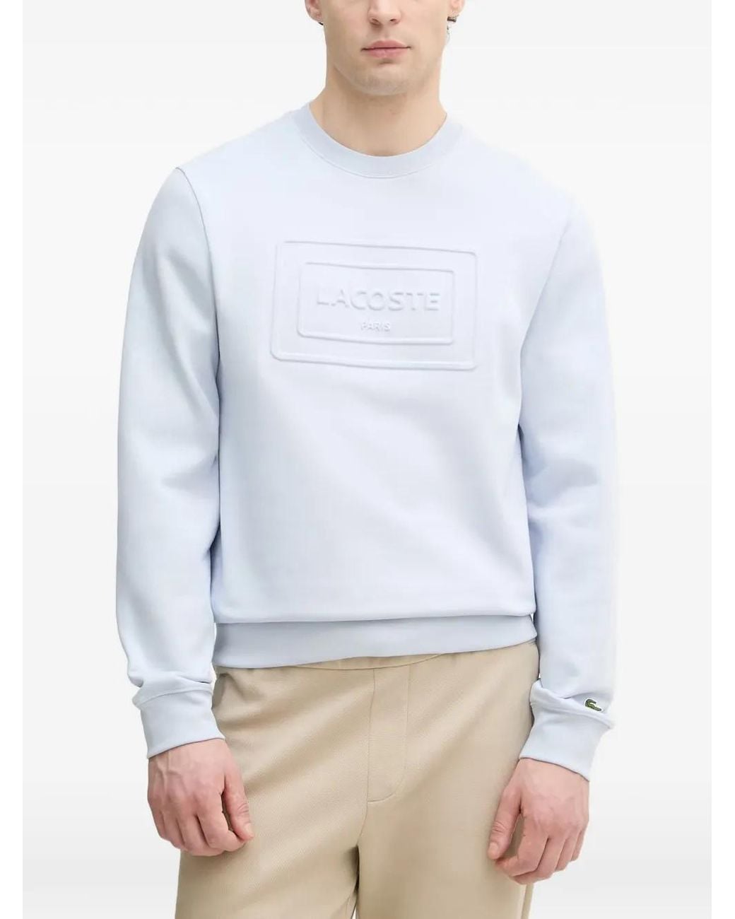 Lacoste Blue Embossed Fleece Sweatshirt