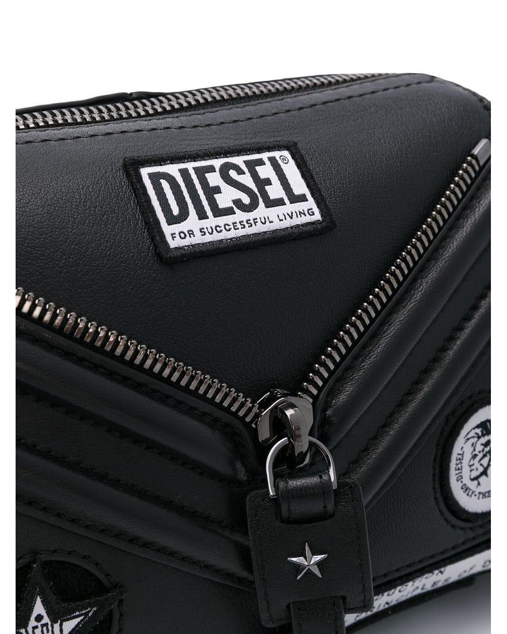 DIESEL Le-zipper Crossbody Bag in Black | Lyst Canada