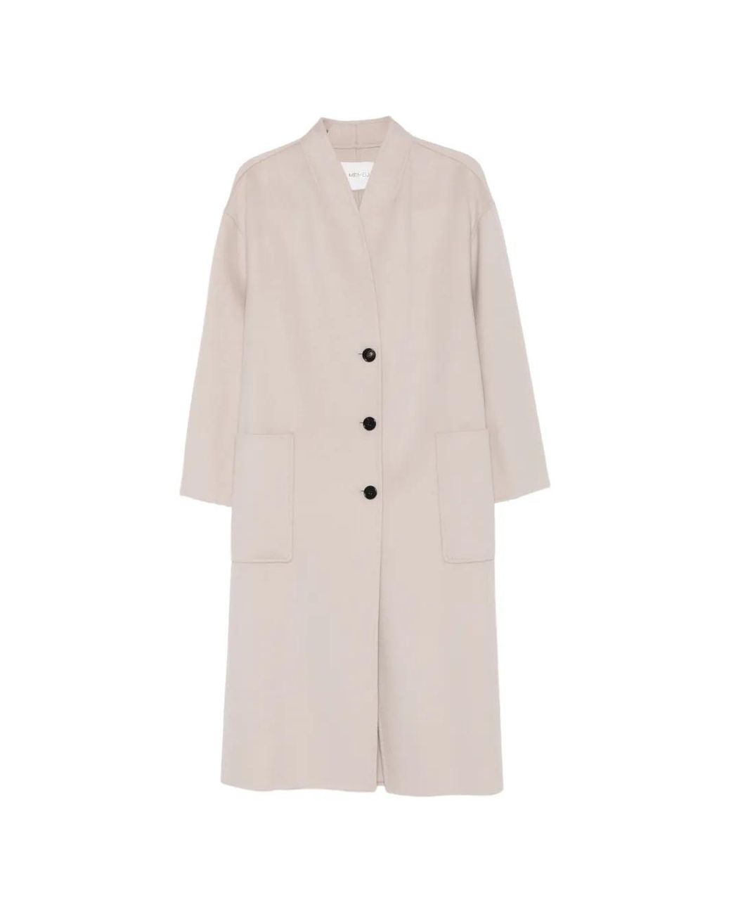 MEIMEIJ White Button-Fastening Wool Coat