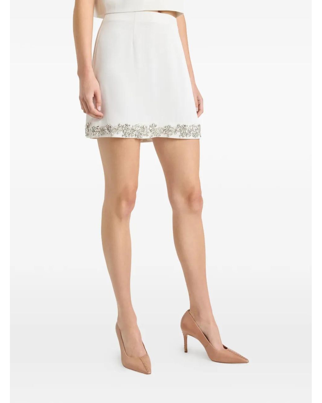 Cinq À Sept White Tumbling Flowers Adona Skirt
