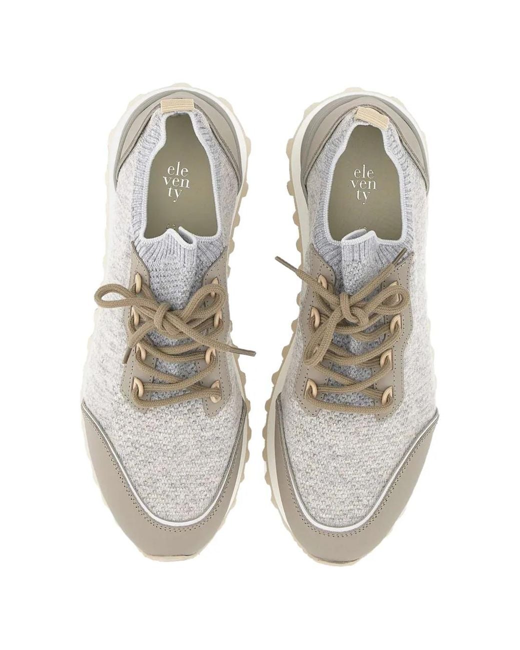 Eleventy White Baskets En Maille De Laine Mélangée for men