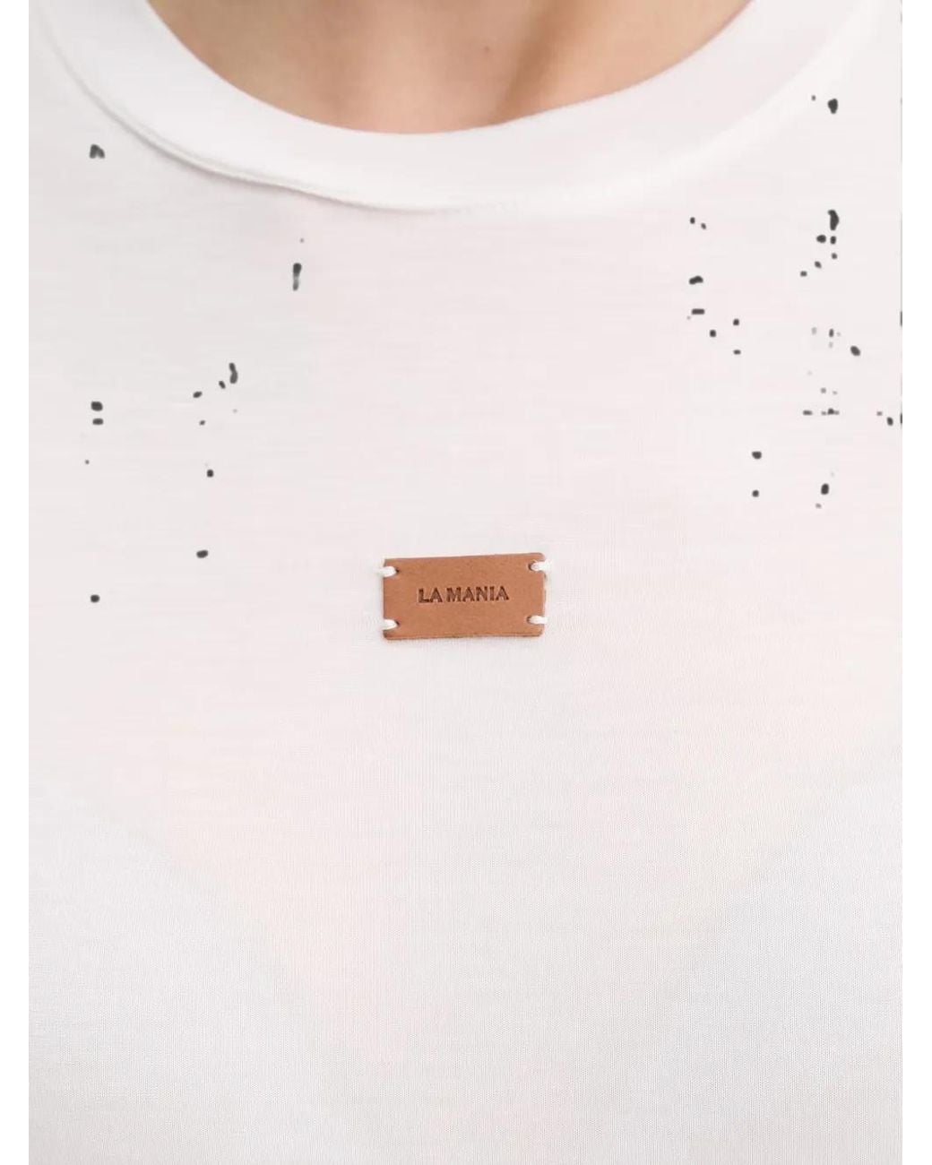 La Mania Blue Logo-Patch T-Shirt