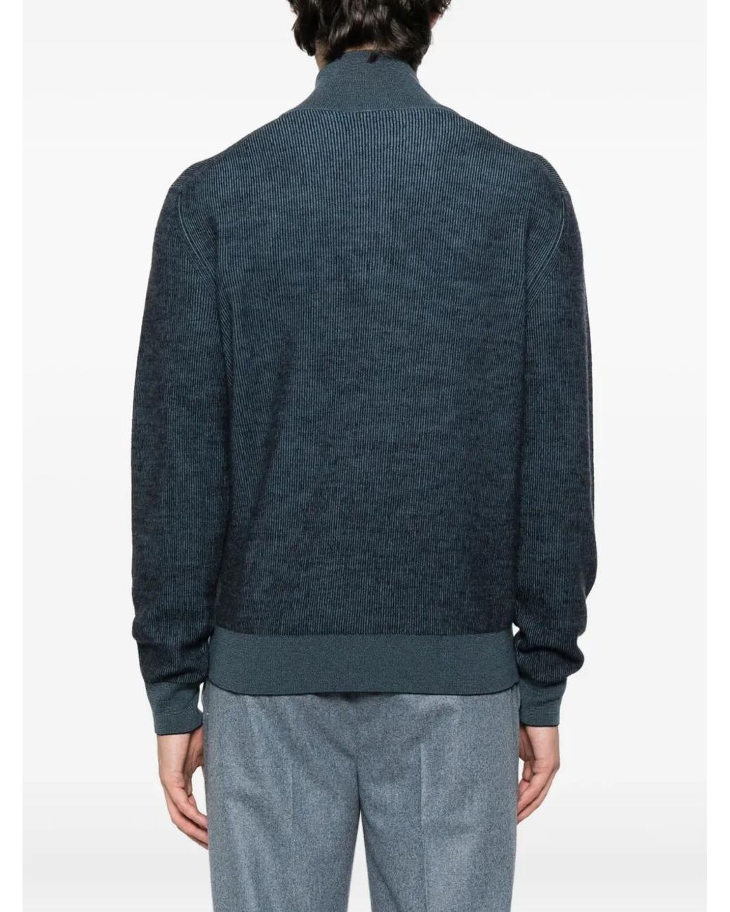 Jersey Con Cremallera En El Cuello Brioni de hombre de color Blue