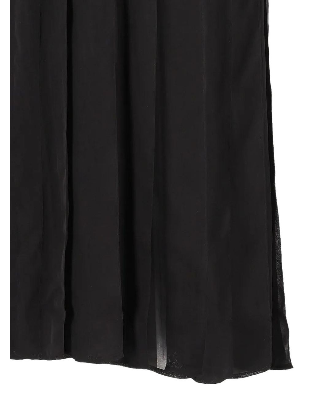 DURAZZI MILANO Black See-Through Pleated Midi Skirt