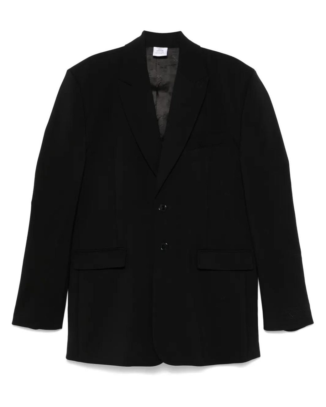 Vetements Black Logo-Embroidered Blazer