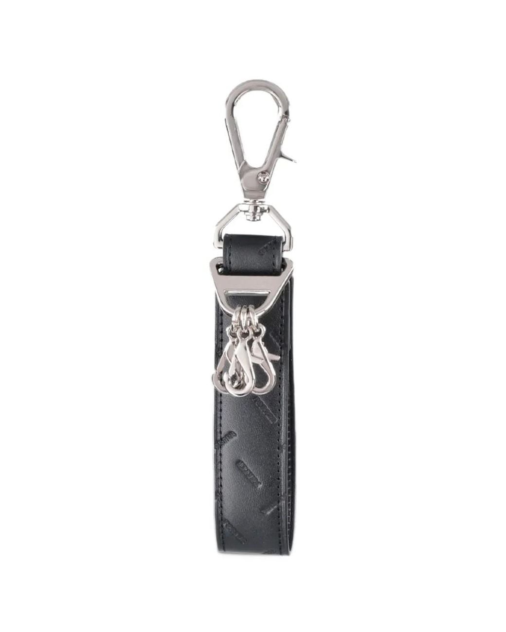 Porter-Yoshida and Co White Logo-Embossed Leather Keychain for men